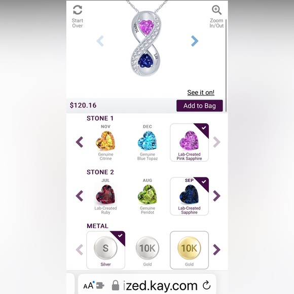 Infinity couples birthstone necklace - Picture 8 of 9